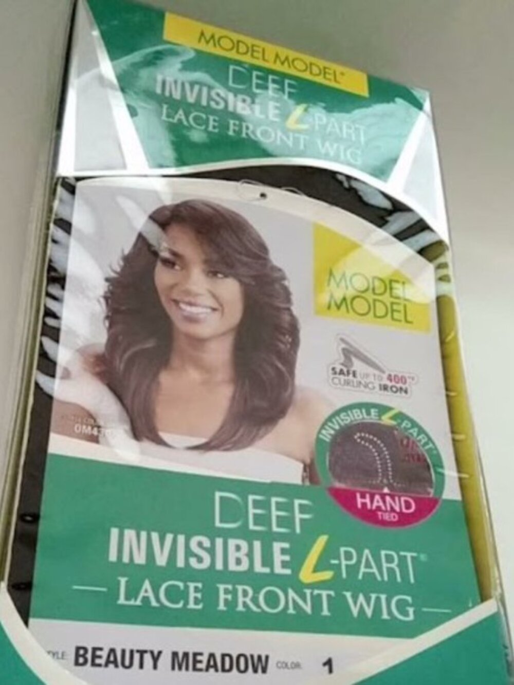 Model Model Deep Invisible L-Part Lace Front Wig Beauty Meadow Colour 1 NWT